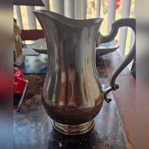 Vintage WEB Pewter Pitcher 8" - Colonial Style